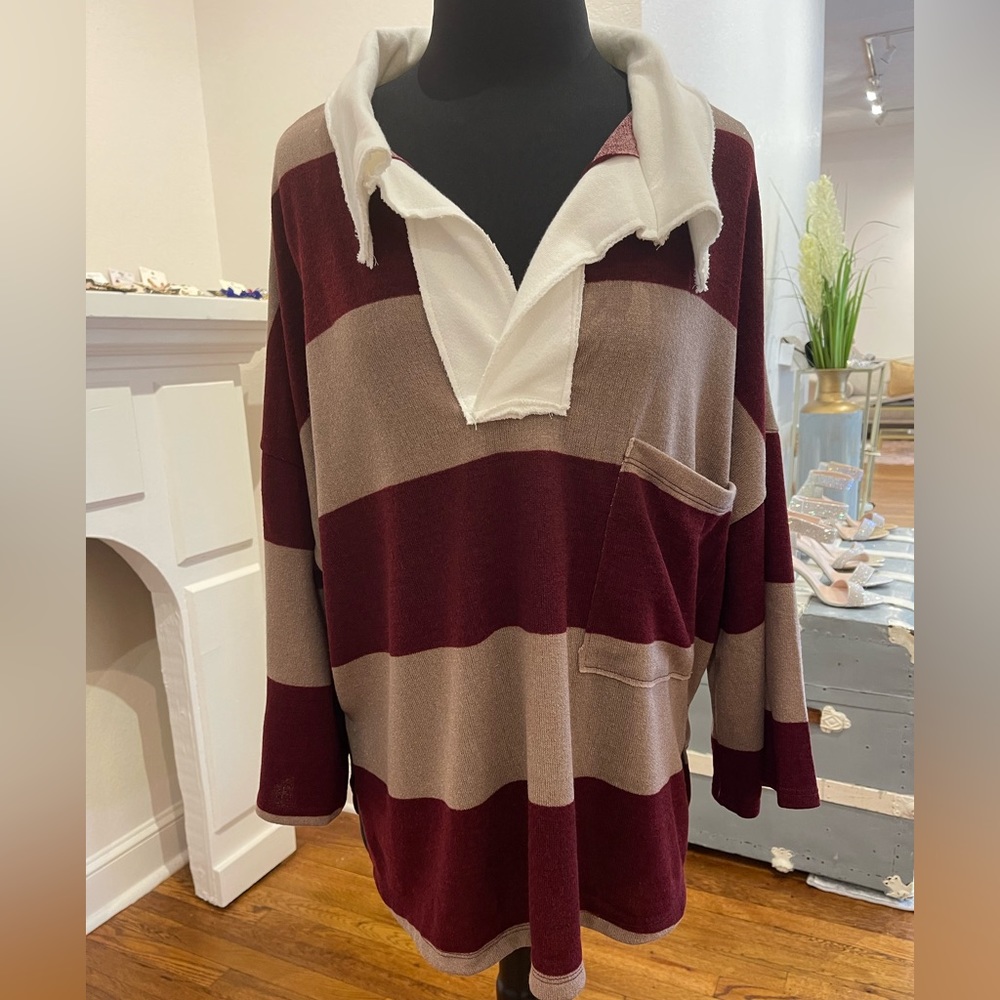 NWT oversized striped shirt